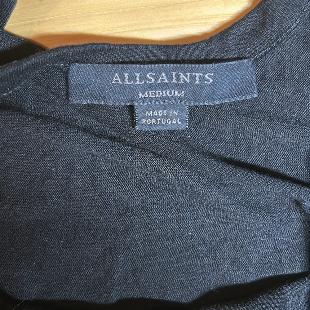 All Saints Black Lace Up Tank Top Maxi Dress | Size Medium - Picture 8 of 10